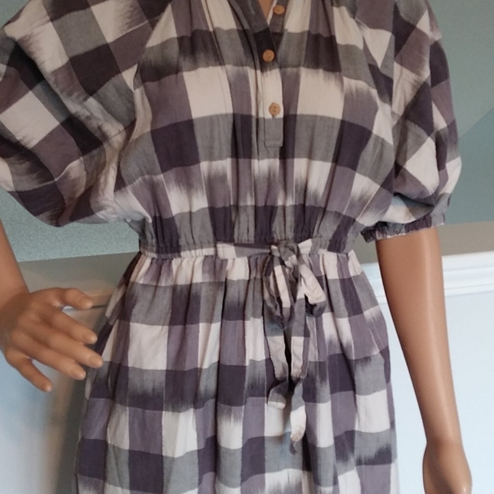Steven Alan Authentic bleeding plaid‎ shirt dress - Picture 3 of 15